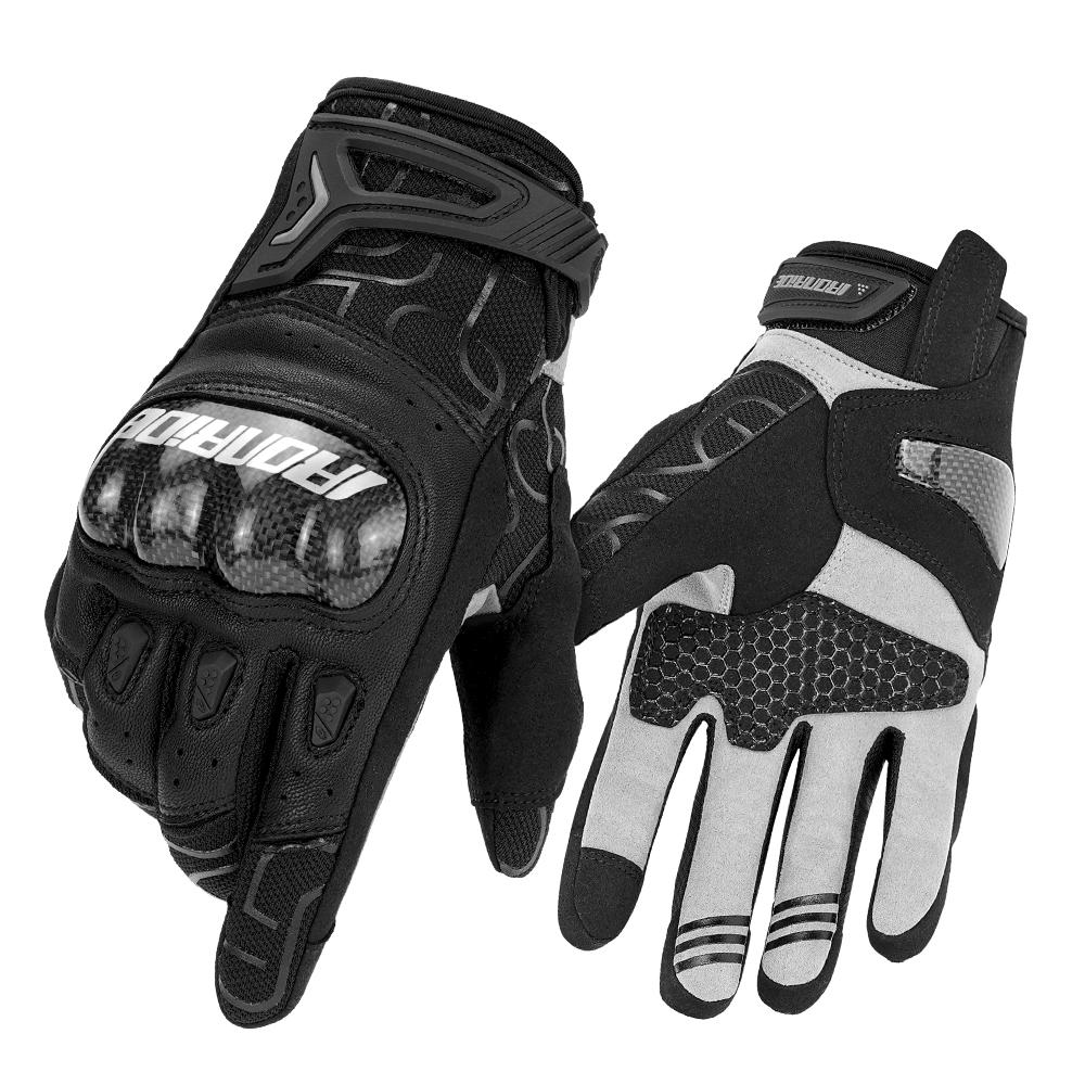 Motorcycle Gloves Waterproof Touch Screen Full Finger Gloves Protective Anti-fall Leather Carbon Fibre Non-slip Riding Gloves