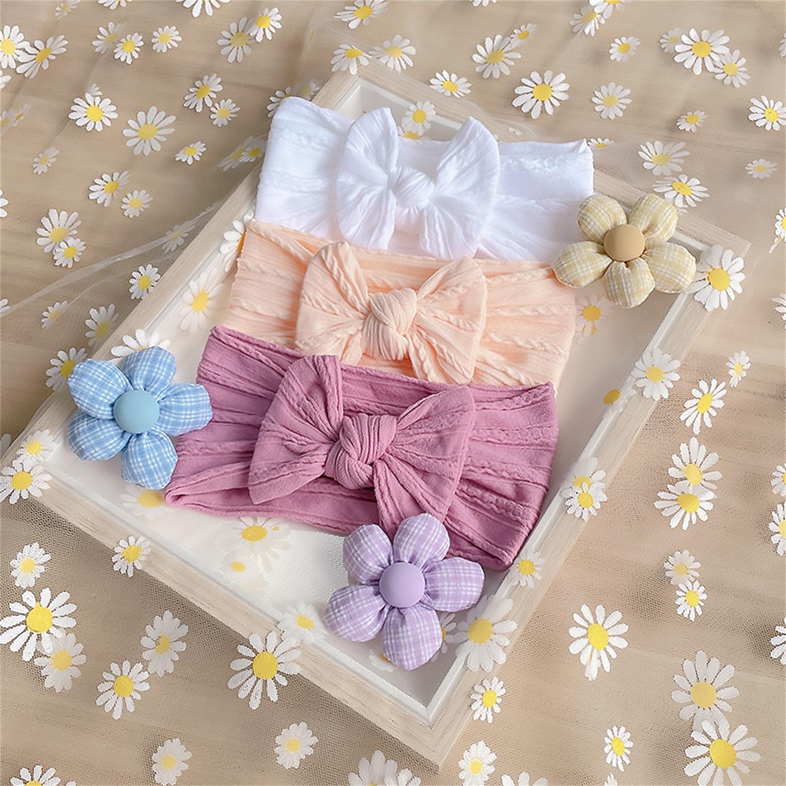 

Soft Dough Twists Nylon Children s Hair Band Baby Wide Bow Elastic Headband Baby Hair Band One Size
