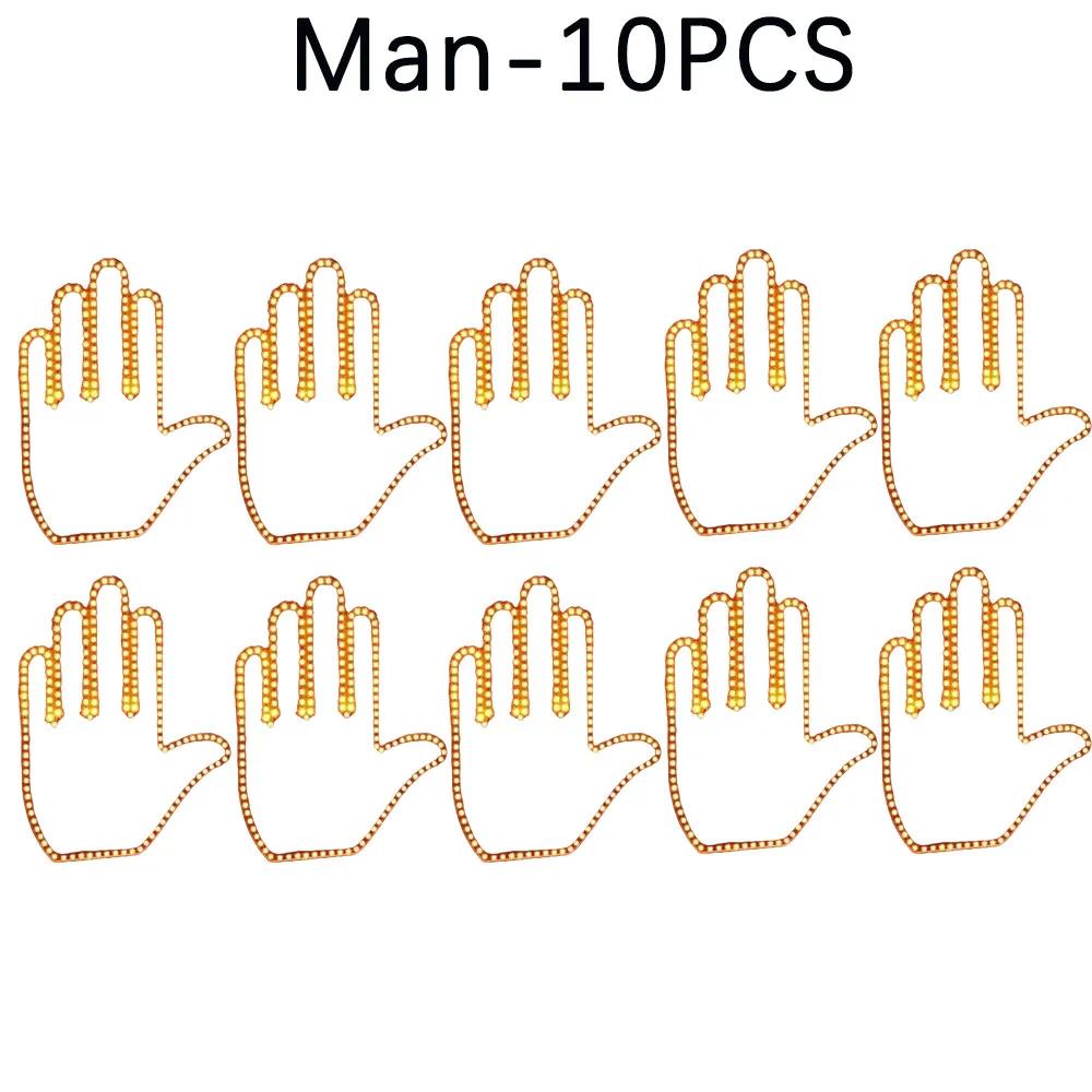 Hand Gesture Light Led Hand Sign Car Decoration Middle Finger LED Light for Universal Car Window Car Light Accessories