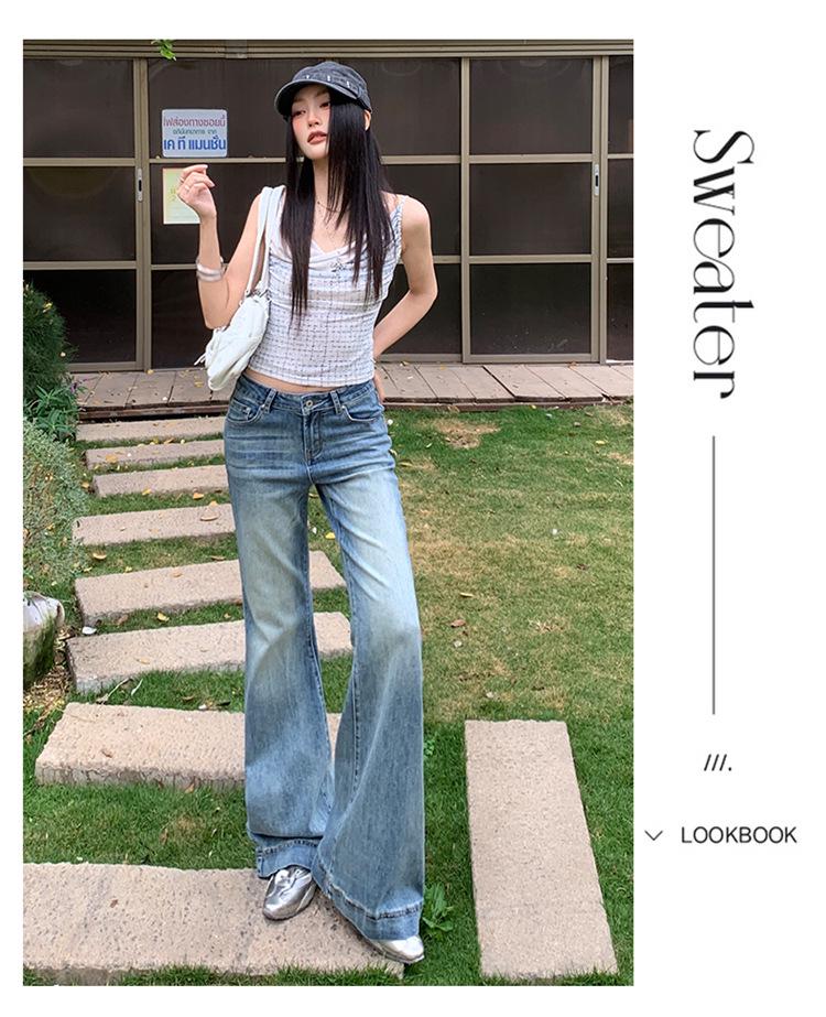 Spring 2026 Retro Low-Rise Flared Jeans for Women - Slim Fit, Versatile Style