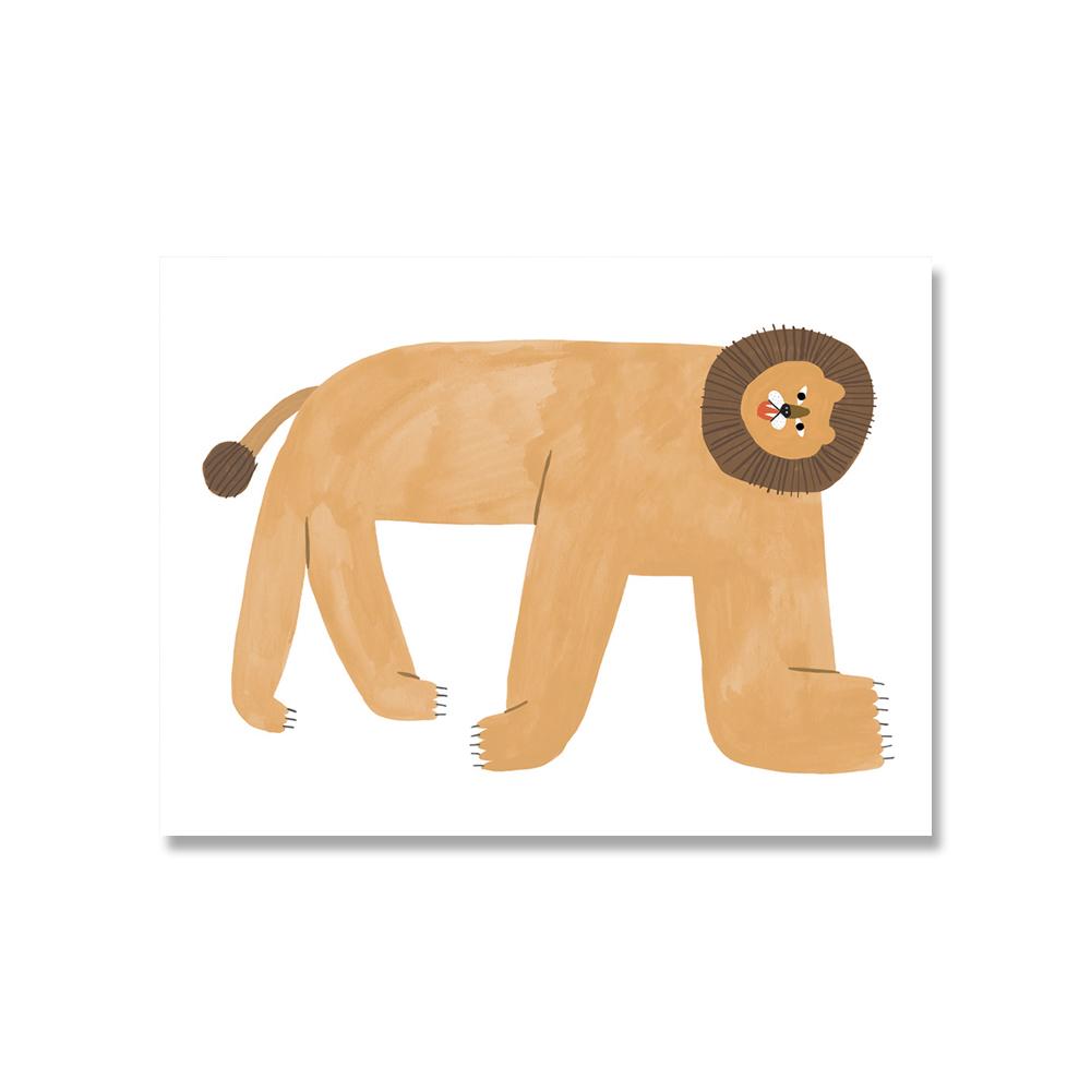 

Абстрактная мультяшная Лев, Тигр, леопард, слон, настенная живопись на холсте, плакат на скандинавскую тему и принт, настенные панно, Декор для детской комнаты 21*30cm