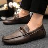 Fashion Slip-on Plain Flat Non Leather Shoes for Men Pu Fashion 2025 In Promotion Comfortable Trend Cowhide Low Price Man Casual Shoe