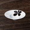 Takumifu Arita Ware Pasta Plate, Thick White and Black Flower Circle, 7-inch Deep Plate, Made in Japan