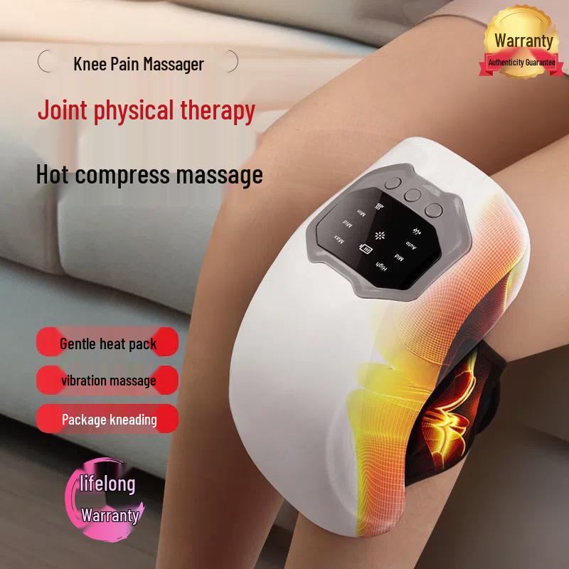 Wireless Heated Knee Massager with Red Light Therapy and Kneading Function