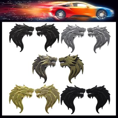 3D Premium Wolfskopf Biest für Auto Kotflügel Kofferraum Heckhaube Aufkleber Emblem Abzeichen Aufkleber Zubehör