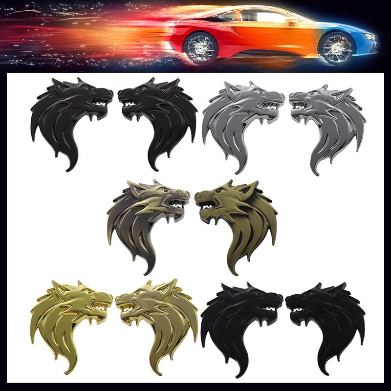 3D Premium Wolf Head Beast for Car Fender Trunk Rear Bonnet Decal Emblem Badge Sticker Accessories