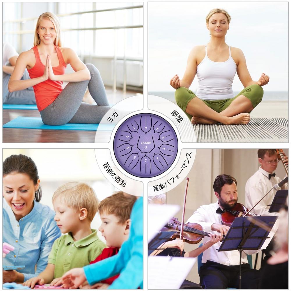 Jazykový buben štěrbinový buben 11 not 6 palců s úložnou taškou Hudební nástroj Bicí nástroj Jóga Meditace Zen Modlitba Noty v ceně (Pur