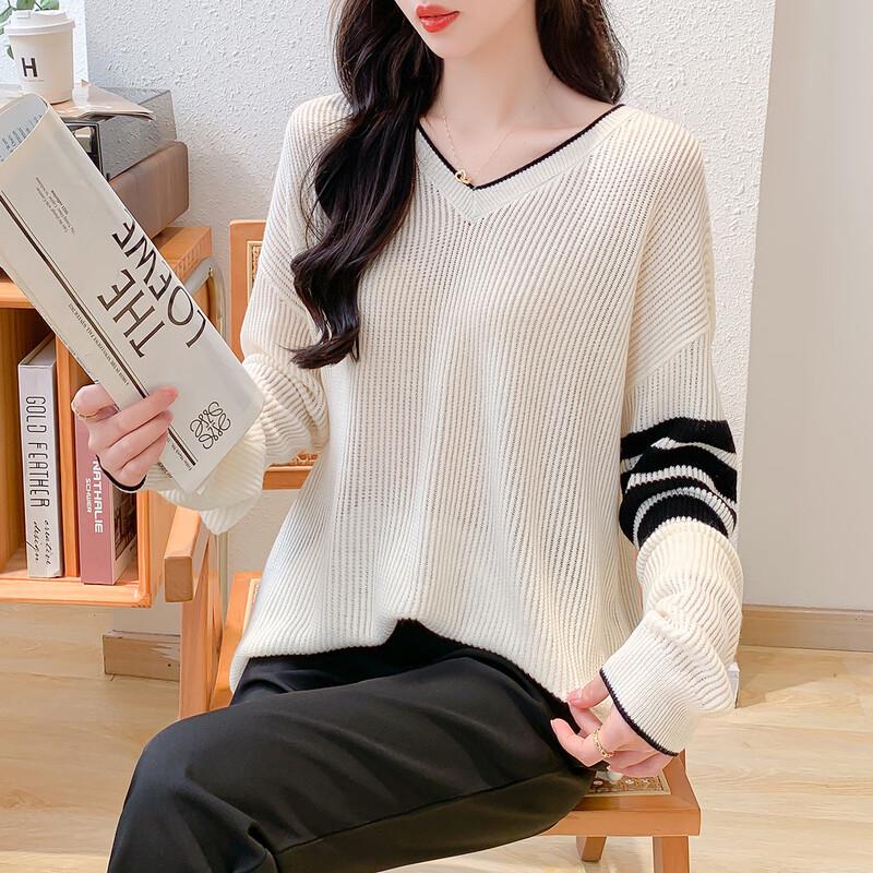 Mocana Women's V-Neck Long Sleeve Knitted Sweater MKNJD2675