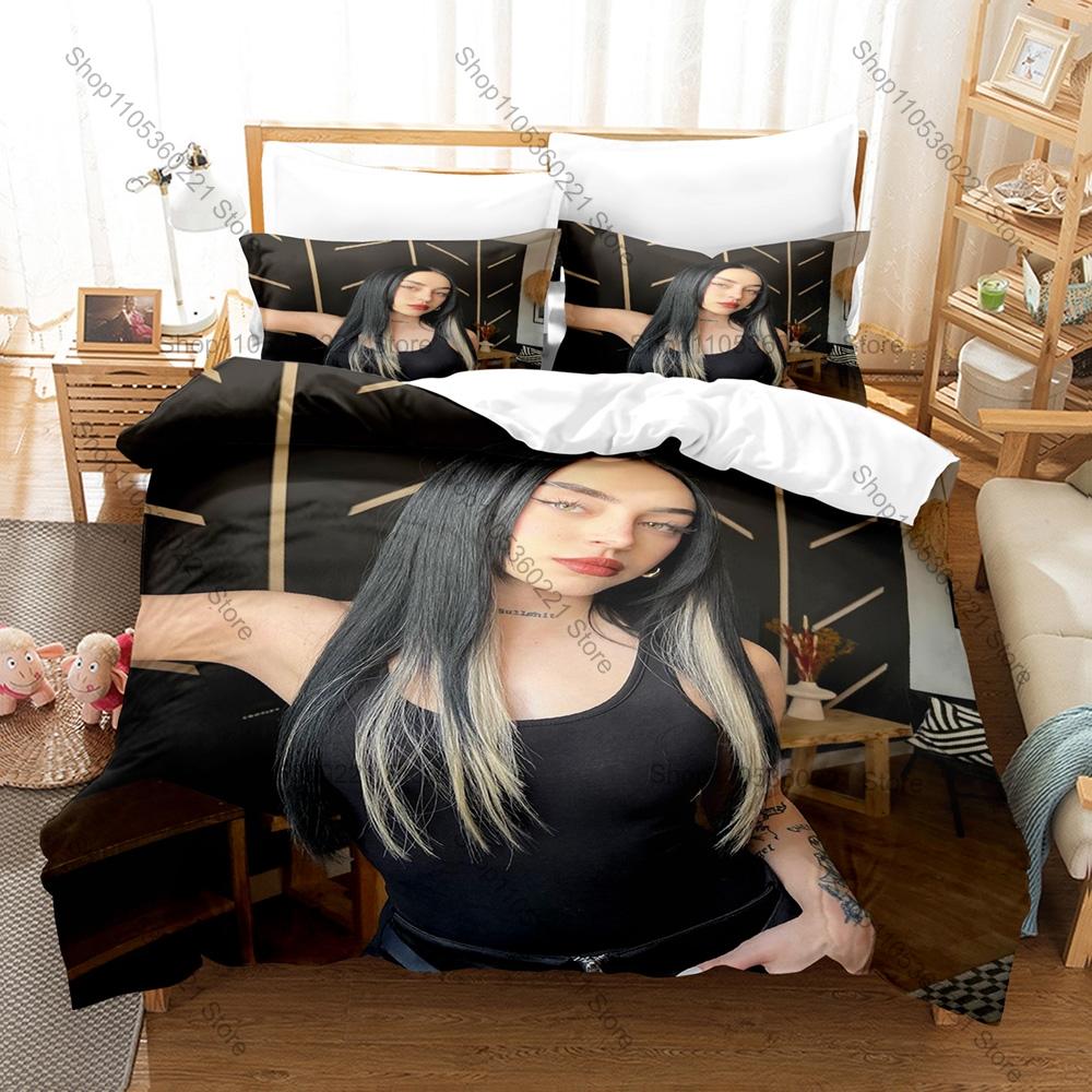 Latin Trap Style Duvet Cover + 2 Pillowcases, Nicki Nicole Printed Bedding Set Soft Material Bedroom Ornament & Holiday Birthday