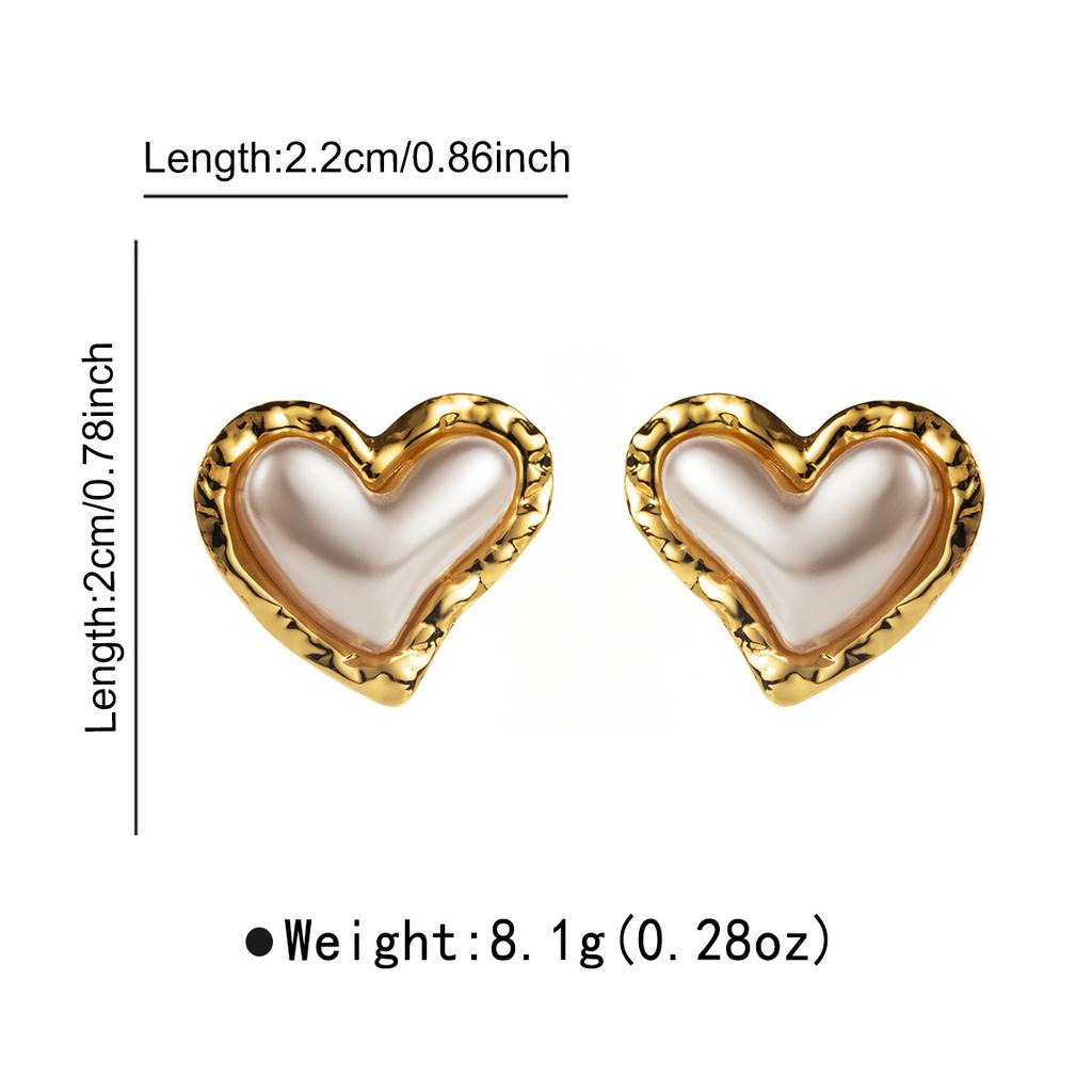 Vintage Geometric Earrings Hong Kong Style Elegant Gold Pearl Exquisite Stud Earrings Women Fashion Ear Jewelry