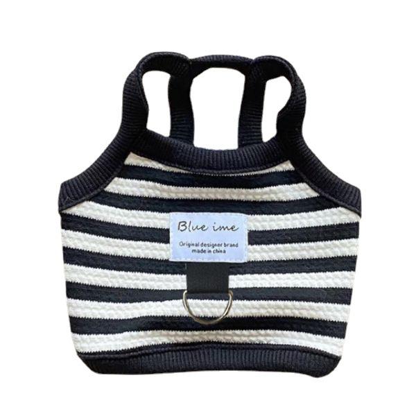 Autumn New Pet Dog and Cat Towing Clothes Teddy Bichon Frise Striped Vest