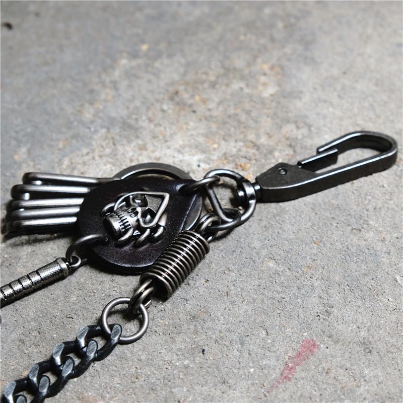 Retro Metal Skull U-Hook Pant Chain with Sword Accent