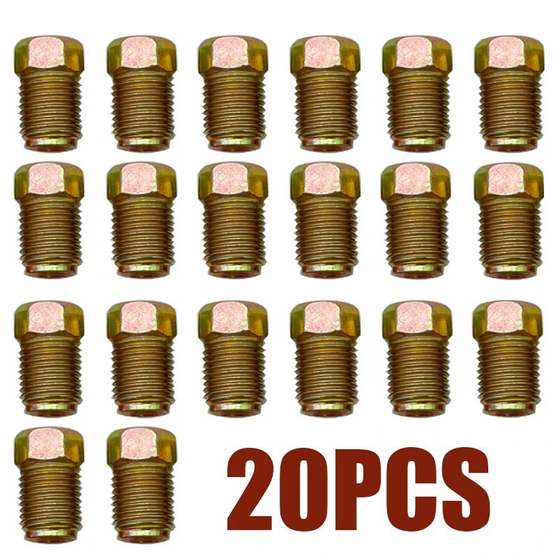 10/20/50X 10mmx1mm Male Short Car Brake Pipe Screw Nuts Bolts for 3/16" Inch Metric Braking Tube Brake Line Fittings Connectors