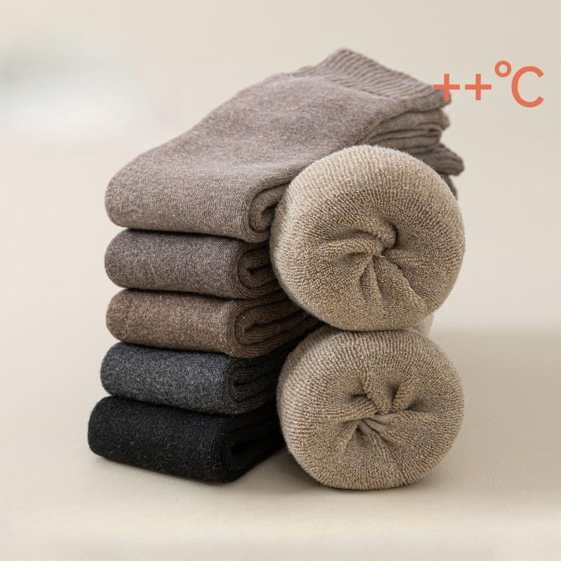 Knee-high Socks for Women, Autumn and Winter, Plush and Thickened Calf Socks, Winter Long Leg Solid Color Knee Protection Socks