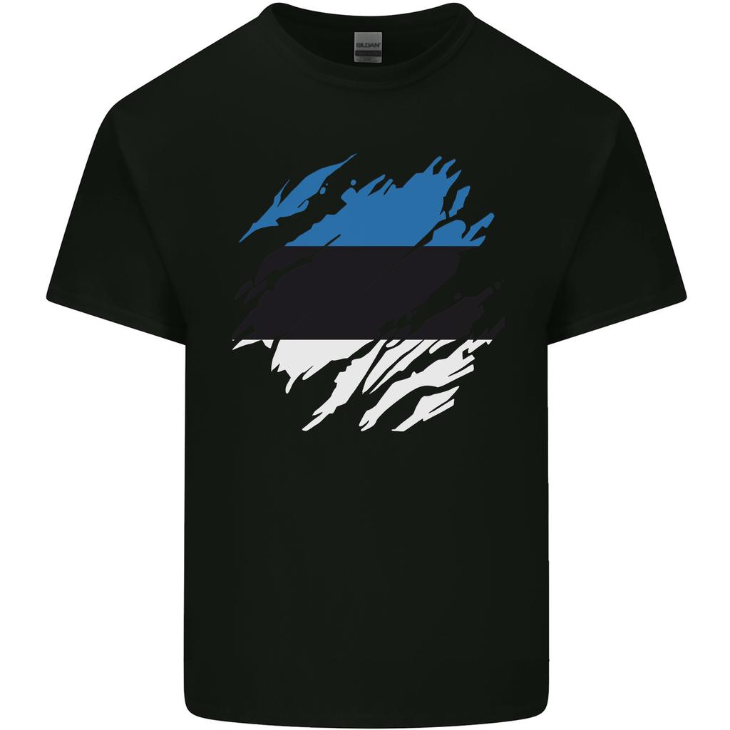 Torn Estonia Flag Estonian Day Football Unisexs Light Cotton Tshirt