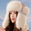 Keep Warm Winter Bomber Hat Fluffy Earflap Bonnet Trendy Lei Feng Cap  for Women