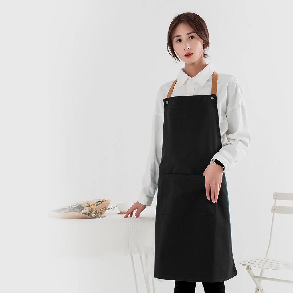 Chioee Neck Apron, Stylish, Simple, Cafe-Style Apron for Men and Women, with Pockets, Multifunctional, Easy To Put On and Take Off, Stain-Resistant,