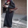 Autumn and Winter V-neck Retro Twist Embossed Pullover Sweater, Medium and Long Casual Knitted Bottoming Dress for Women