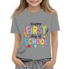 Children's Casual and Fashionable Round-Neck Printed Short-Sleeve Top for Back-to-School