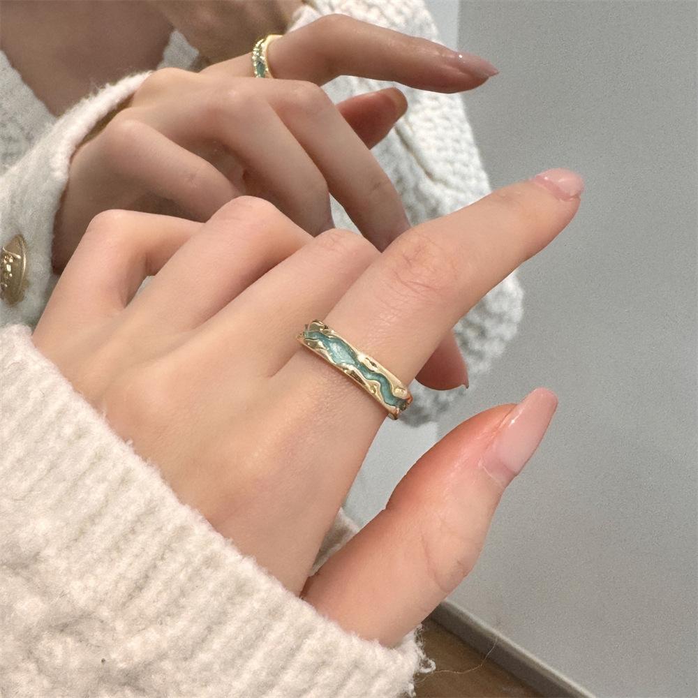 Color Enamel Fritillary Butterfly Ring Women's Open Index Finger Ring New Products