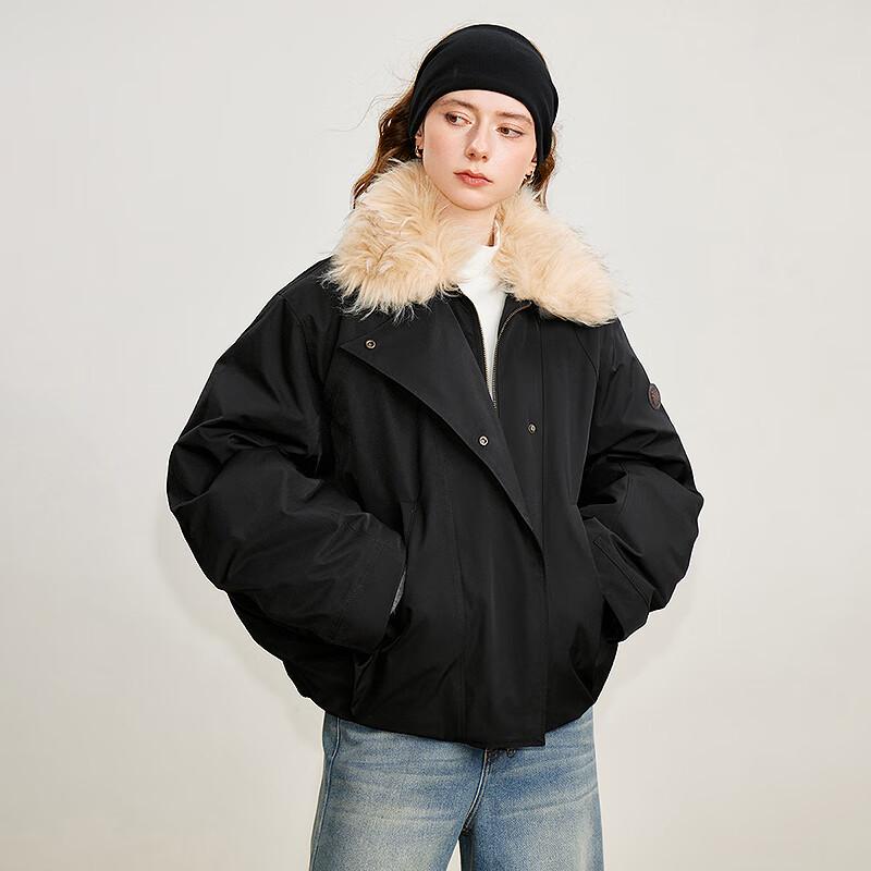 Chuyu Women's Plush Lapel Puffer Jacket