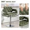 PU Leather Upholstered Swivel Bar Stool, Height Adjustable with Back, Armrest, Footrest, Green