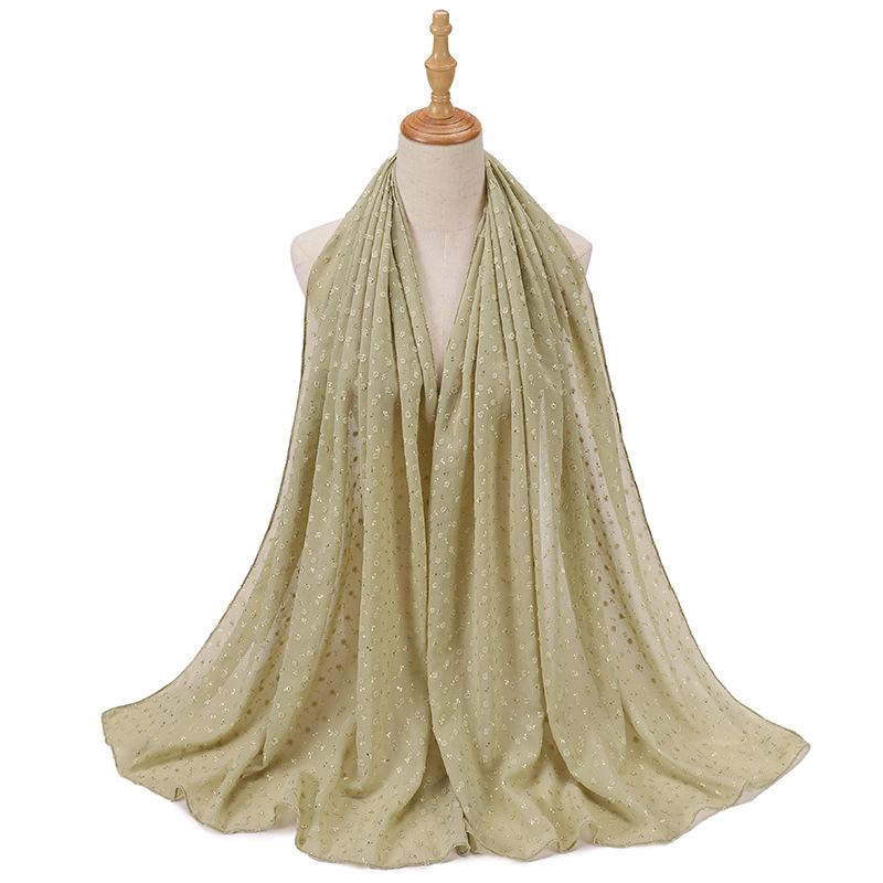 Bubble Pearl Scarf Stamping Chiffon Hijabs For Women Plain  Head Hijab Wrap Solid Shawls Headband Foulard Femme Muslim Hijab