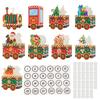 24pcs Christmas Train Packaging for Party Favors With Santa Festive Reindeer Designs Table Decor