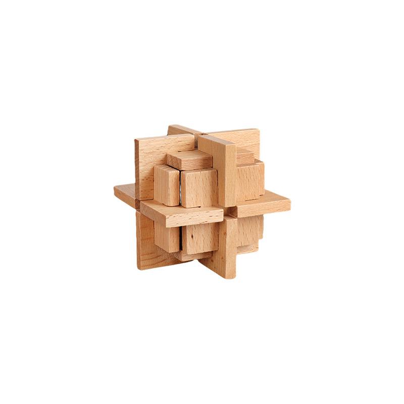 

Luban Kongming Lock Children s Wooden Puzzle - Beechwood Brain Teaser Unlocking Ring