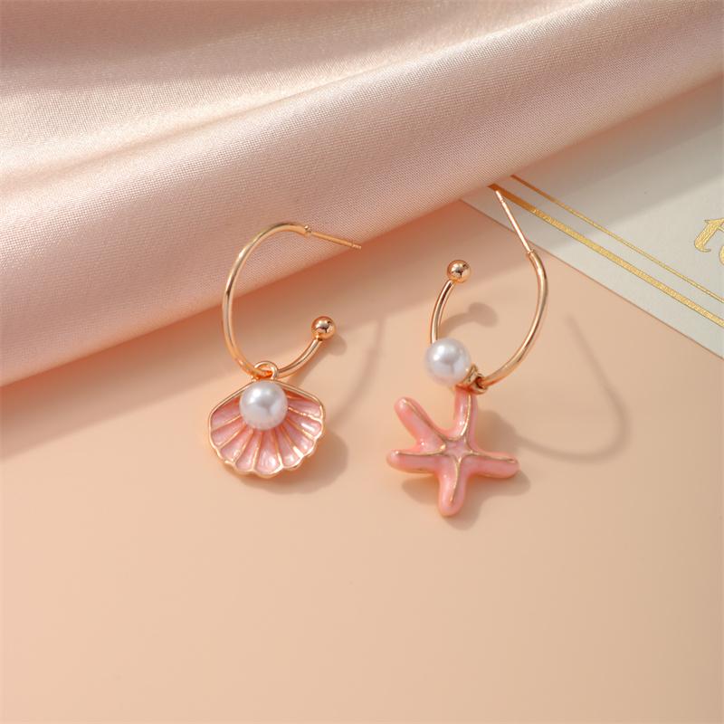 Bohemia Blue Pink Cute Starfish Shell Drop Earrings For Women Colorful Summer Fashion Jewelry Gift for Friend