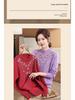 Middle-aged Women's Plus Velvet Knitted Sweater - Winter Base Shirt for Autumn & Winter