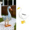 Zonne-Veranda Gans Beeld, Metalen Tuingans met Zonne-Verlichting voor Gazon Tuin Achtertuin, Voortuin Gans voor Tuindecoratie