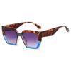New Retro Square Leopard Gradient Women Sunglasses  Personality Contrast Thick Frame Design Fashion Trend Men Shades Uv400