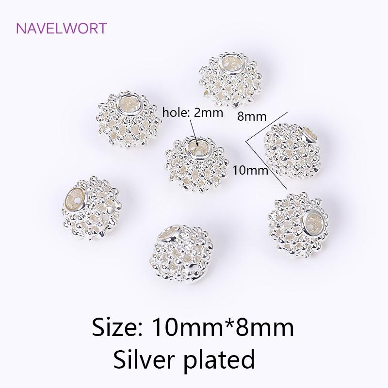 10mm Brass 18K Gold Plated Hollow Spacer Beads For Bracelet Necklace Making,Separators For Beads,Beads For Jewelry Making