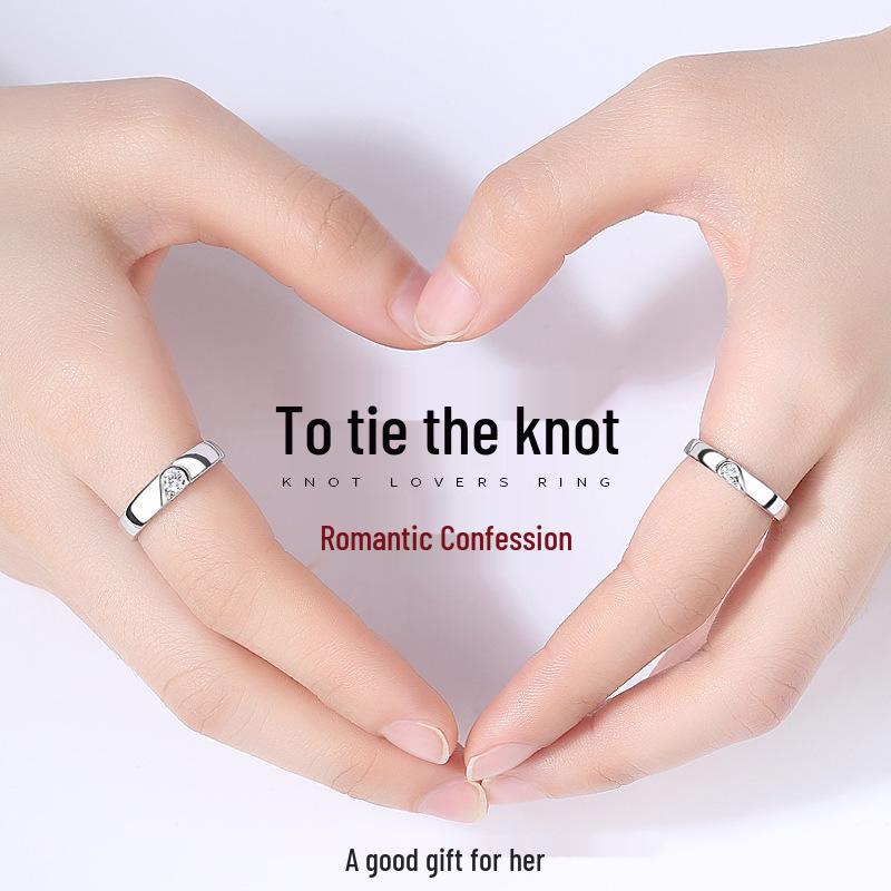 Sonsuz Aşk Kalp Çift Yüzükleri: Erkekler ve Kadınlar İçin Şık Lüks Düğün & Sevgililer Günü Hediyesi