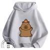 Loose Comfy Spring Autumn Hoodie Capybara Trendy Animal Motif Casual All Match Streetwear For Kids