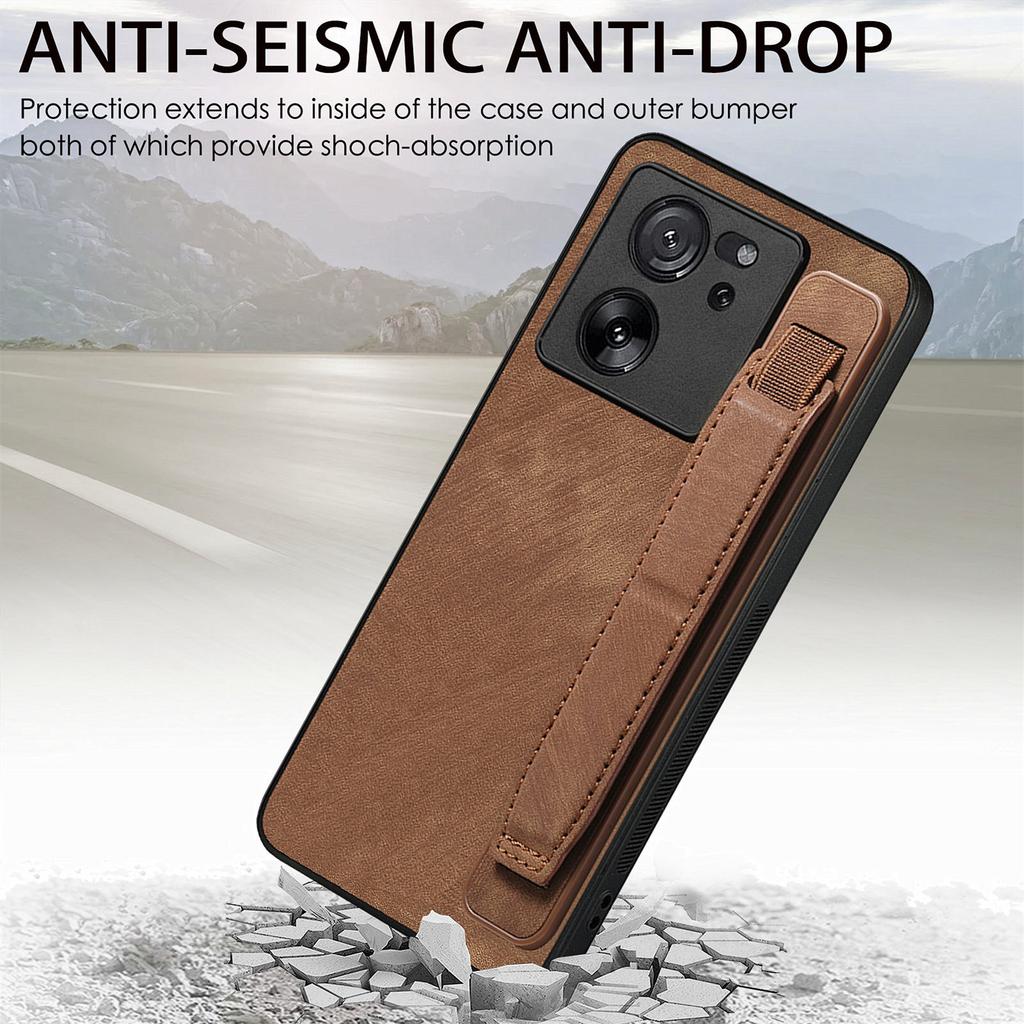 Wristband Vintage Leather Case For Xiaomi Redmi Note 13 12 Pro Plus 11S 14 12T 11T POCO X4 X5 F5 13C Kickstand Anti Drop Cover