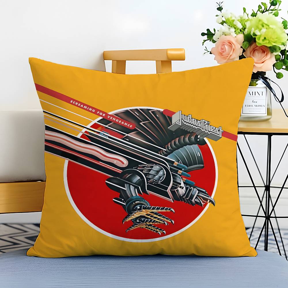 

Cool J-Judas Priest-MT Band Pillow Case Printed Brushed Fleece Pillow Baby Skin-Touch Eco-Friendly Dye-Sublimat 12x12Inch