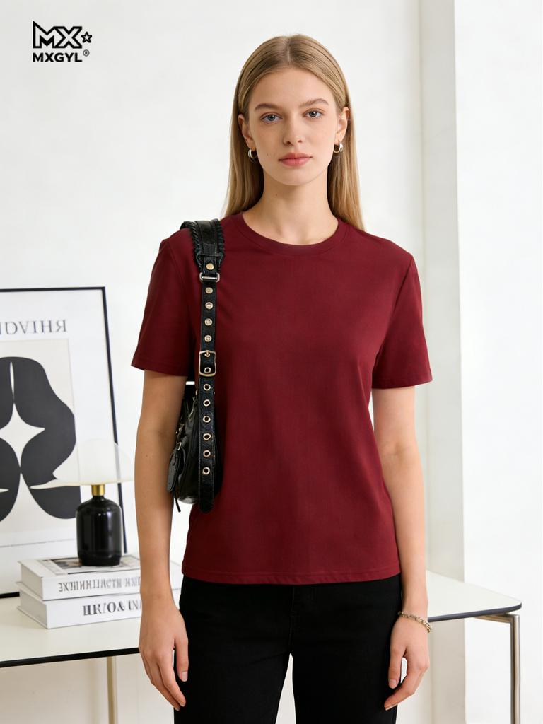 Women T-shirts 2026 Summer Tops Solid Short Sleeve Loose O-neck Casual Ladies Shirts Harajuku Korean Woman Tshirts