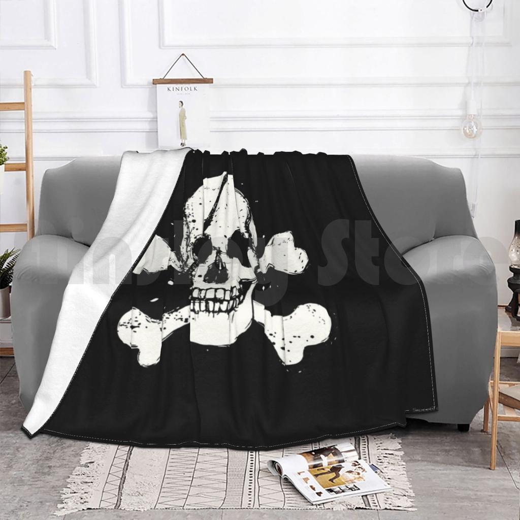 Jolly Roger Pirate Flag Skull & Crossbones Blanket For Sofa Bed Travel Jolly Roger Pirate Skull Skull And