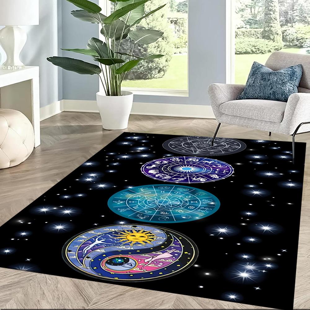 Yingyang Area Rug Design for Hallway Game Room Outdoor Living Rooms Anti-slip Rug Anime Office Decor Birthday/Christmas Gift