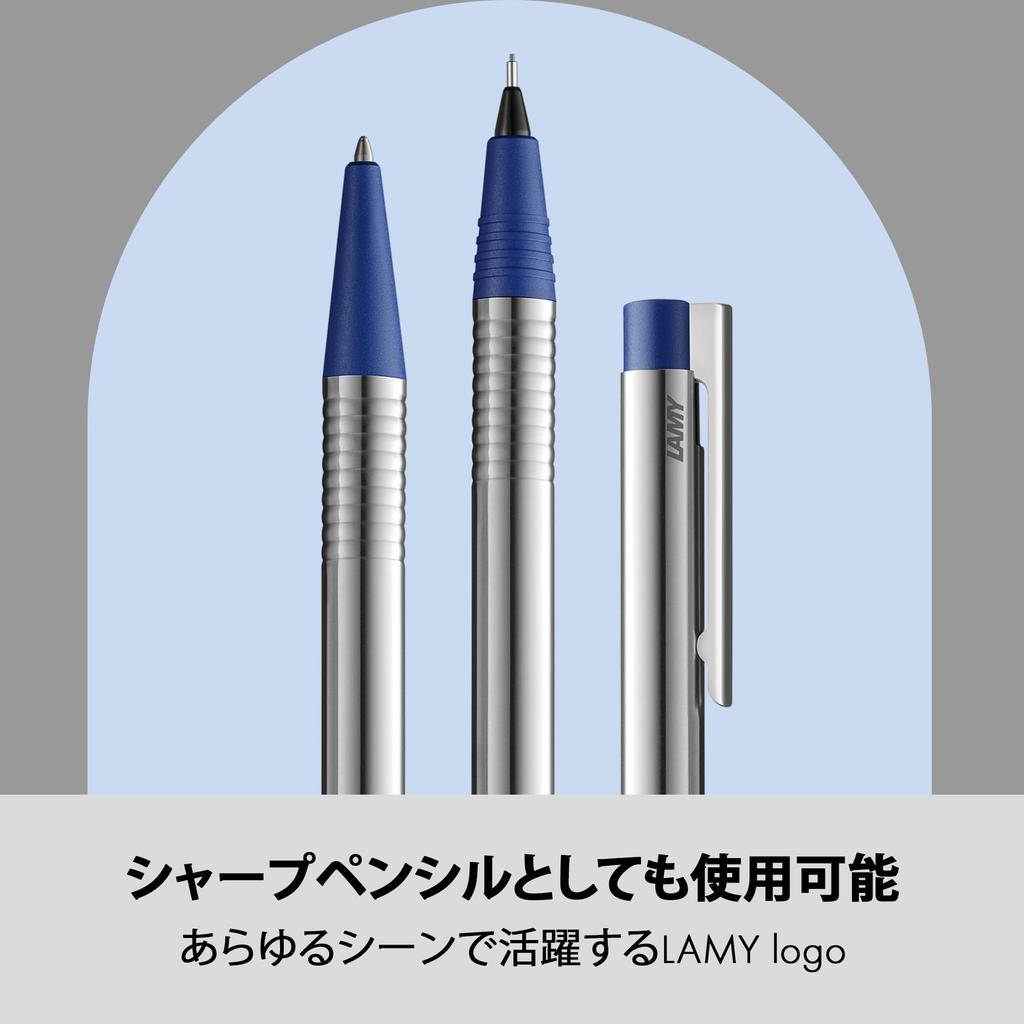 LAMY Logo Matte Blue Ballpoint Pen Elegant and Durable Stainless Steel Ballpoint Pen Medium Line Width Includes LAMY M 16 Refill - - - High-Yield