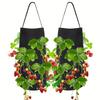 3pcs Hanging Strawberry Grow Bag, Breathable Felt Multi-hole Seedling Pot, Balcony Vegetable Planting Container
