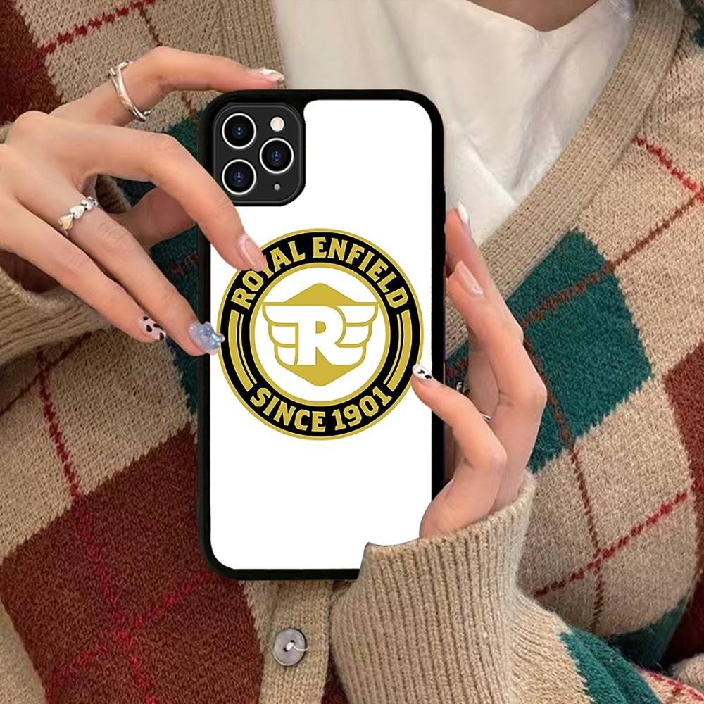R-ROYALS E-ENFIELDS Logo For IPhone 17 16 Pro Max Air 15 14 13 12 Mini Plus 11 Hard PC+TPU Phone Back Cover