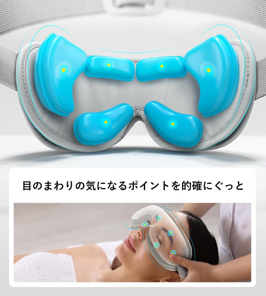 ALLJOY Latest Model 3 Level Pressure 2 Level Eye Care Foldable Equipped with Bluetooth Music Function USB Rechargeable Automatic Off Timer Hot Eye