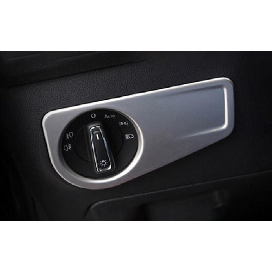 For 2017- Volkswagen Tiguan Silver Steel Headlight Switch Control Frame Trim