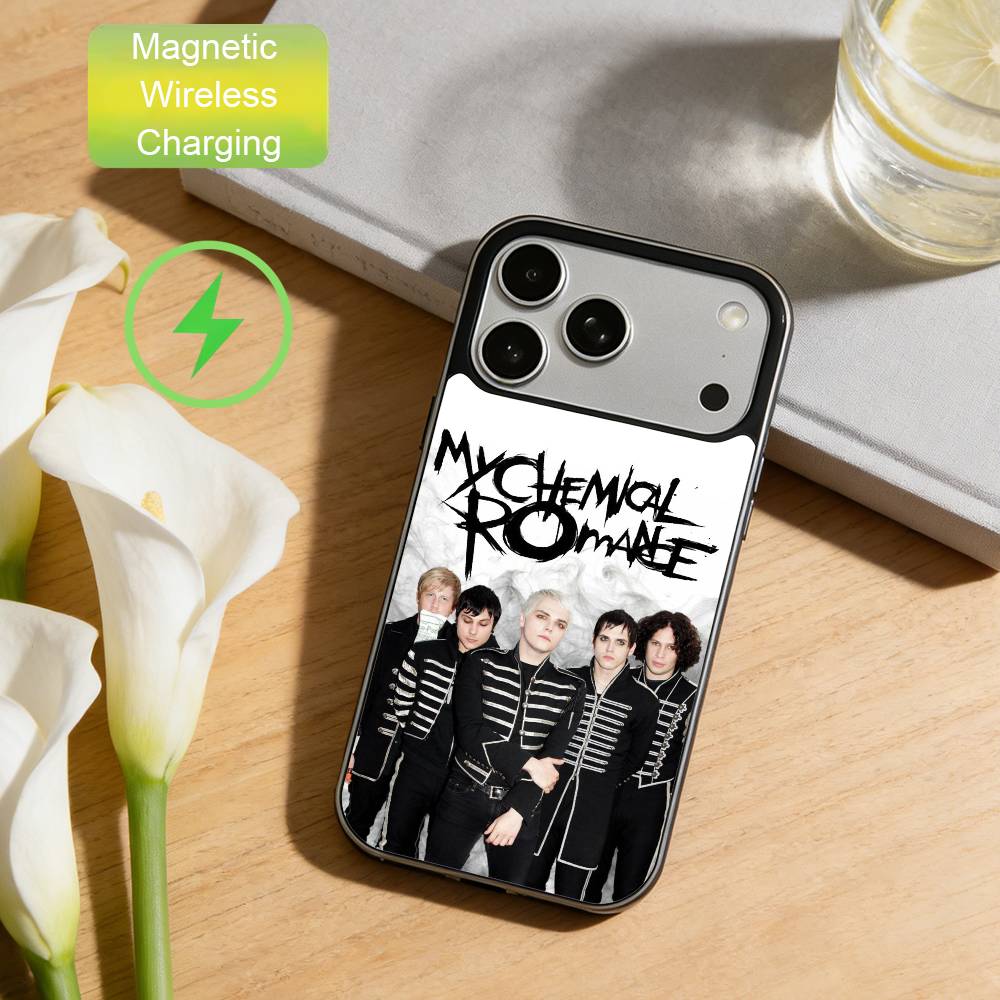 

Чехол для телефона MCR Fan Icon My C-Chemical R-Romance для iPhone17,16,15,14,13,12,11 Max Черный Защитный чехол с поддержкой беспроводной зарядки iPhone13