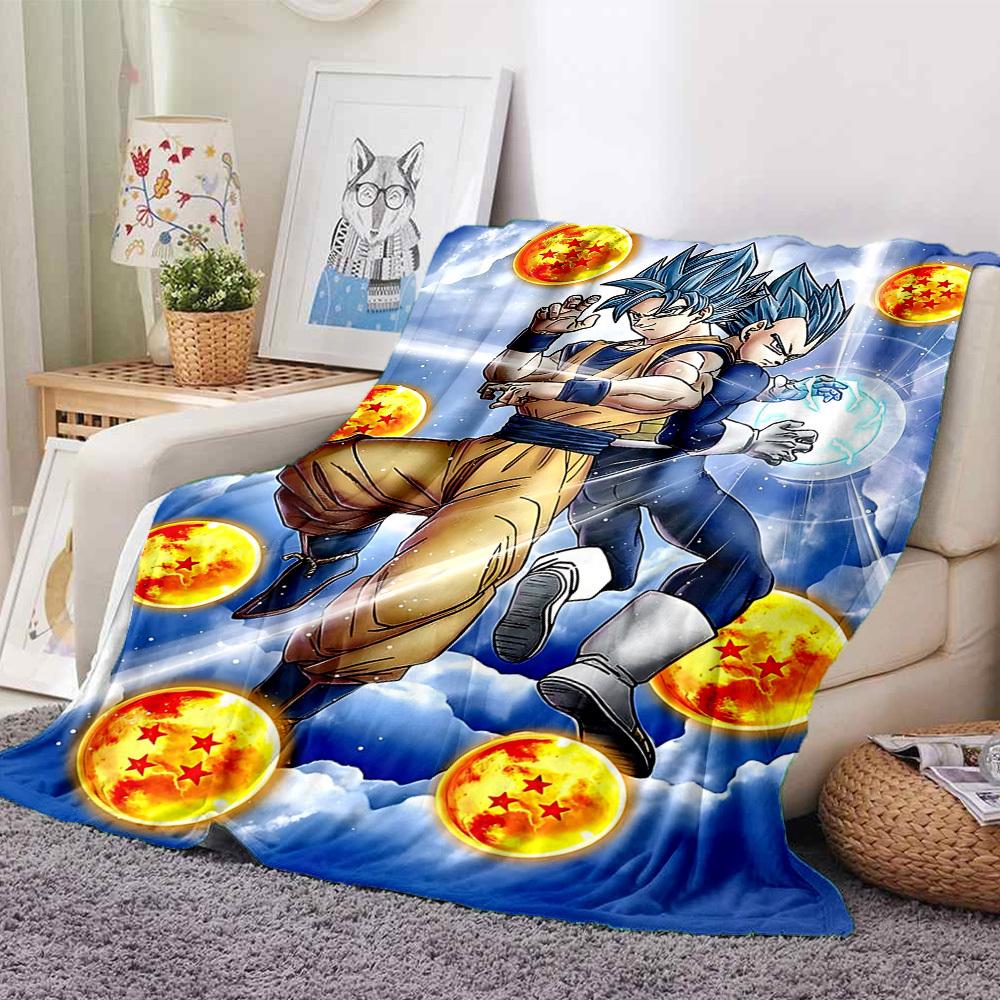 1 ks Deka Dragon Ball Měkká Teplá Celoroční Přehoz na Pohovku, Postel, Auto, Kancelář Živý Barevný Design, Odolný & Útulný Dárek