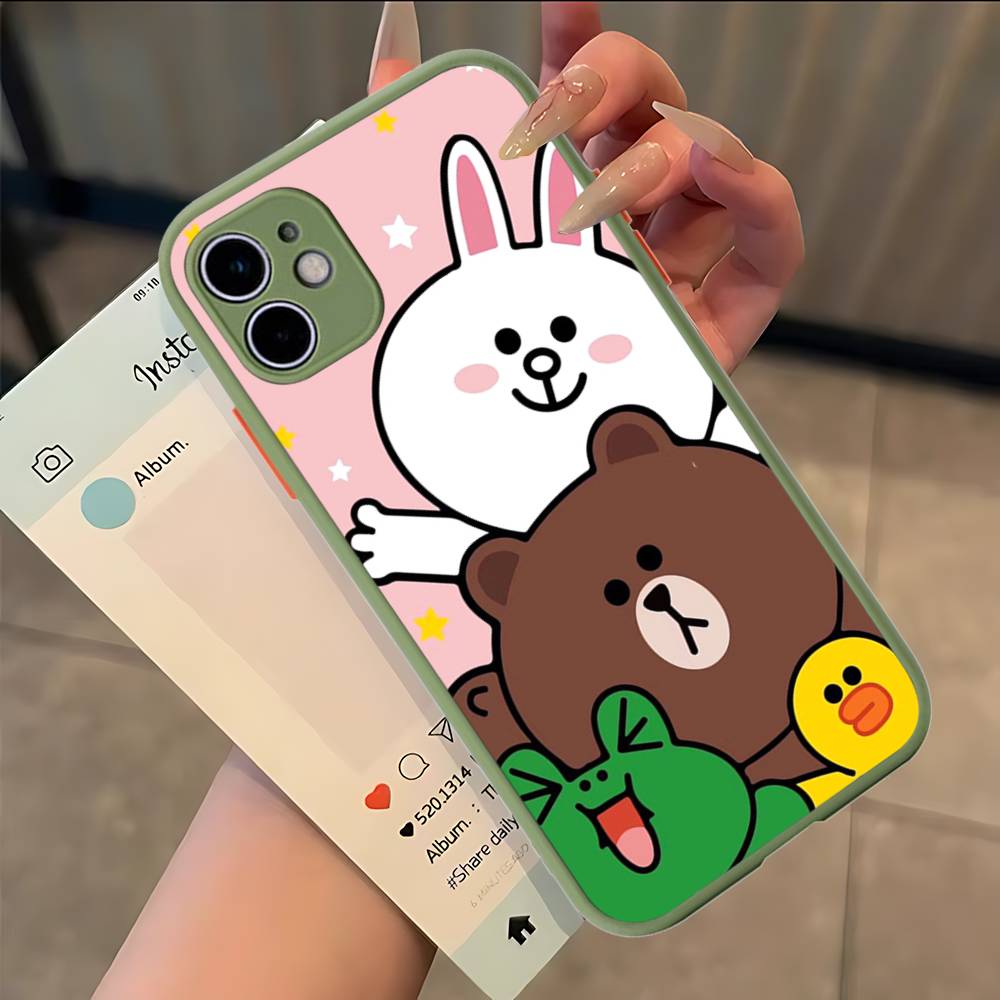 Cartoon Cute C-Cony B-Brown Phone Case For IPhone 11 12 13 14 15 16 Pro Plus X XS MAX Matte Bumper Shockproof Cover