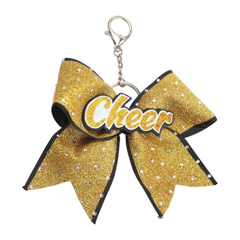 Versatile Glittering Bowknot Keychain Decorative Accessory for Purses Wallets Cheerleader Inspired Key Holder